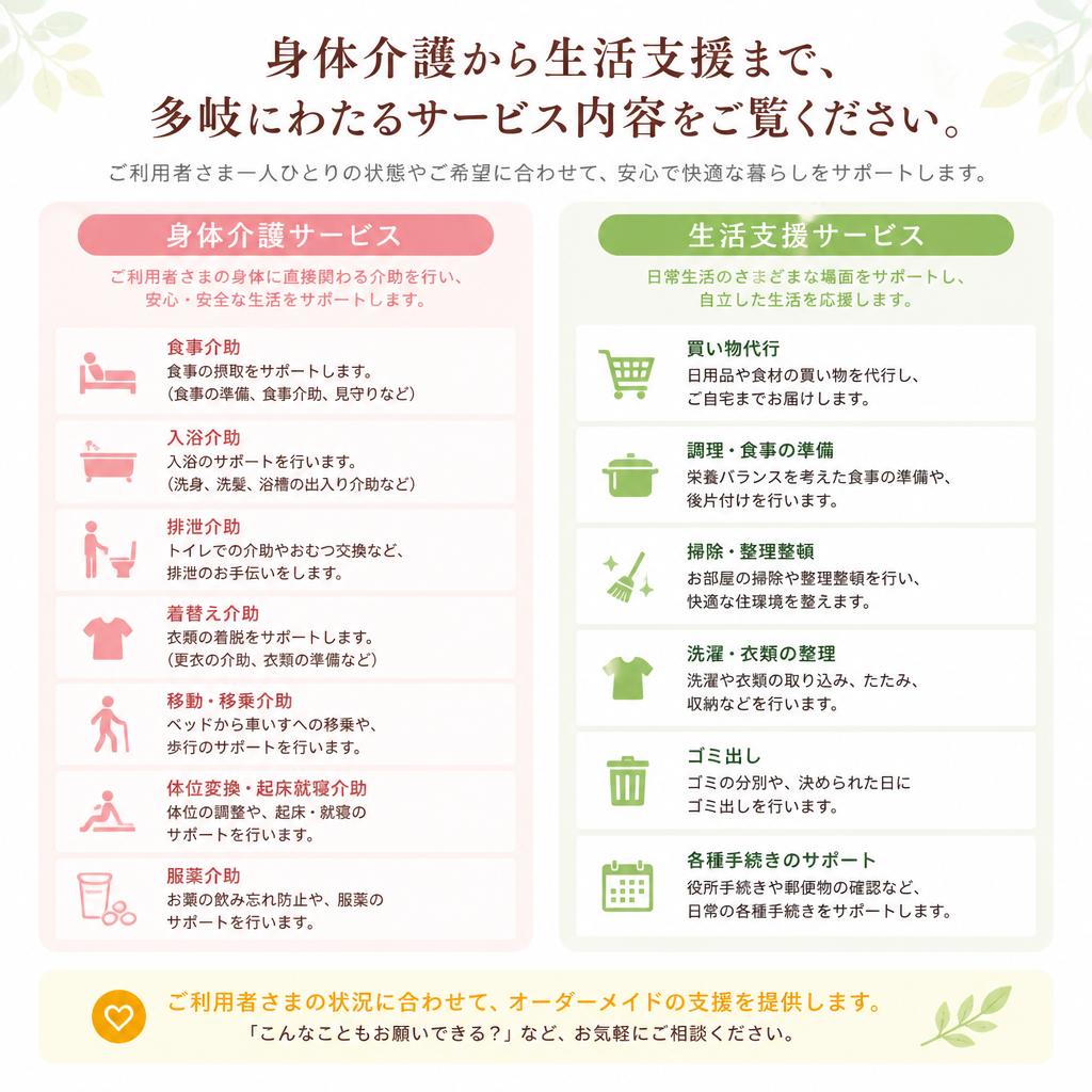 5. 多様なサービスメニュー