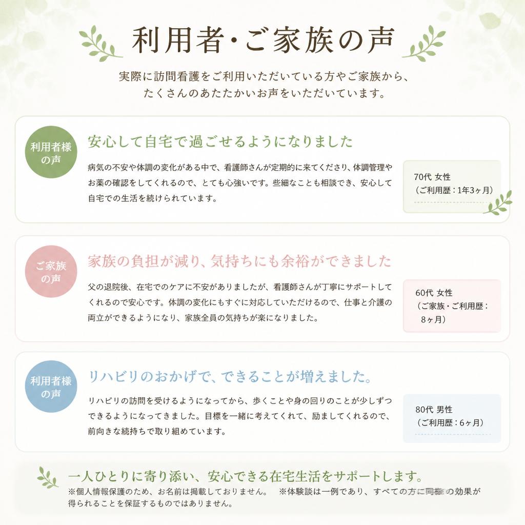 利用者の体験談