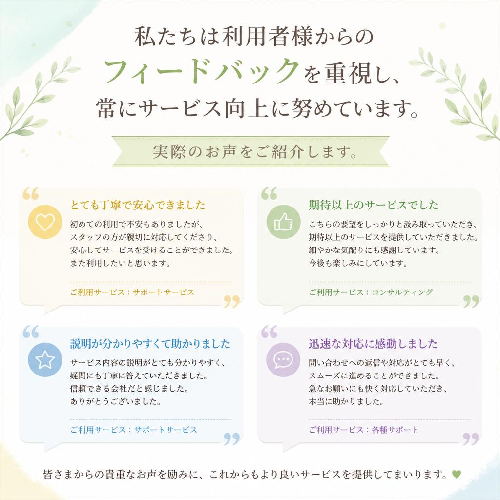 利用者の声を大切に