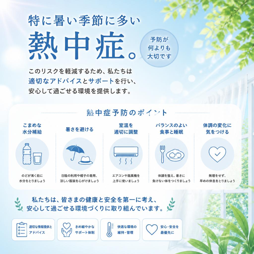 熱中症の危険、私たちが対策します